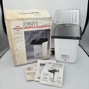 West Bend #82602 Poppery II 4 Qt Hot Air Corn Popper Coffee Bean Roaster Vtg